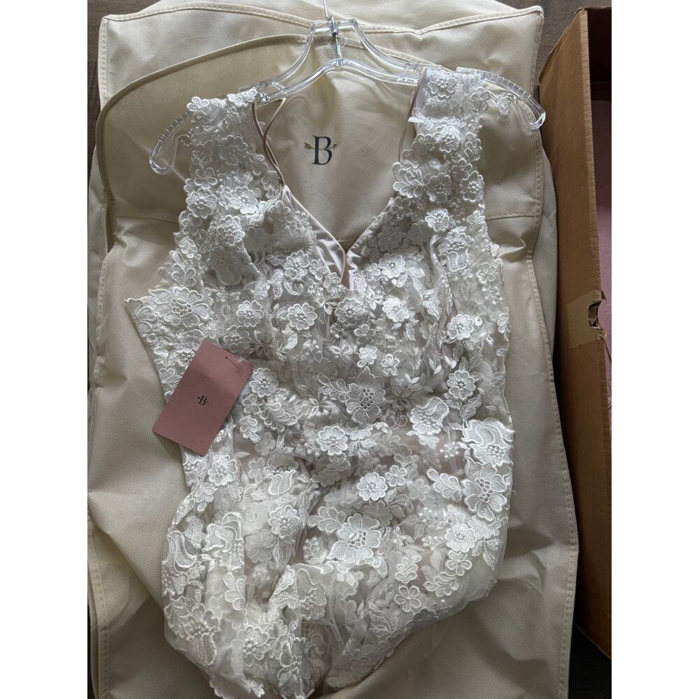 BHLDN Anthropologie Liesel Gown Lace Reversible Ivory/Nude Lining US 14 NWT - Picture 9 of 12
